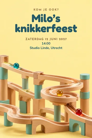 Uitnodiging met het ontwerp Knikkerrace