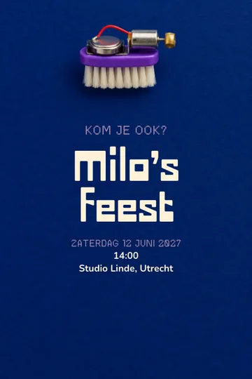 Uitnodiging met het ontwerp Borstelbotfeest