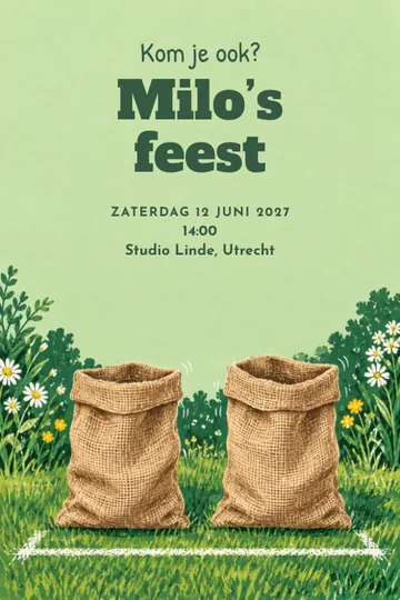 Uitnodiging met het ontwerp Zakloopfeest