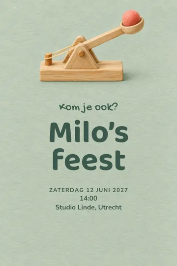 Uitnodiging met het ontwerp Zacht mikken