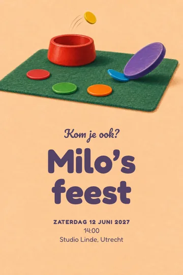 Uitnodiging met het ontwerp Een sprong naar de beker