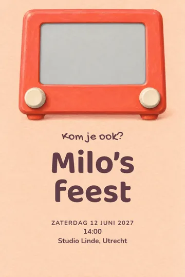 Uitnodiging met het ontwerp Draaien en tekenen