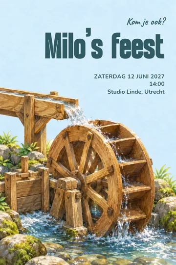 Uitnodiging met het ontwerp Waterradatelier