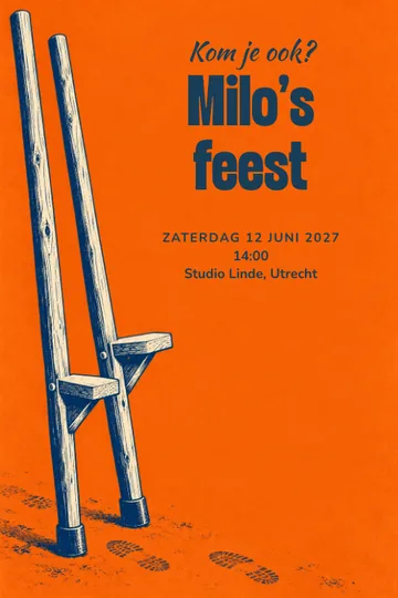 Uitnodiging met het ontwerp Steltenfeest