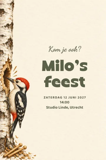 Uitnodiging met het ontwerp Spechtentrommel