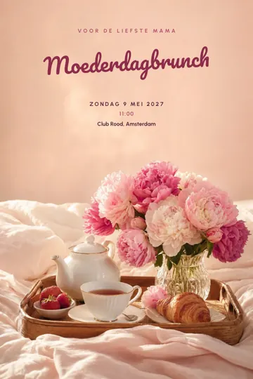 Uitnodiging met het ontwerp Moederdag