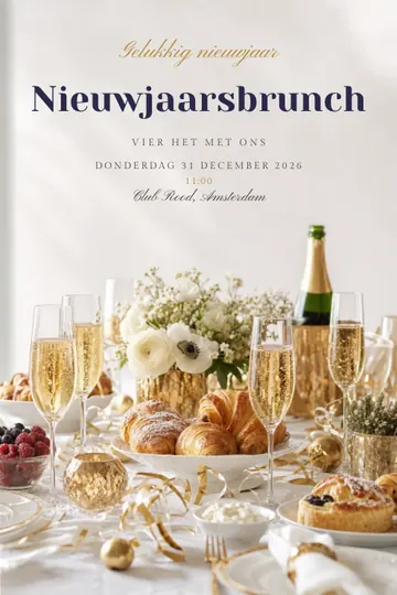 Uitnodiging met het ontwerp Nieuwjaarsbrunch