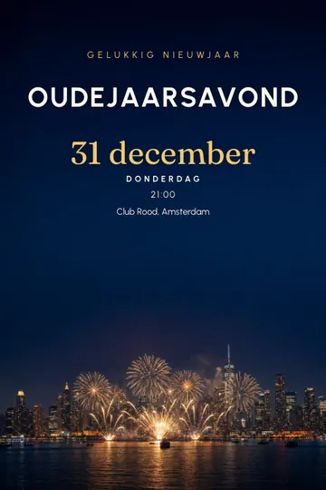 Uitnodiging met het ontwerp Vuurwerk