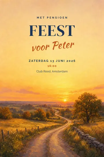Uitnodiging met het ontwerp Gouden jaren